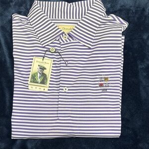 Donald Ross Purple Striped Polo Shirt